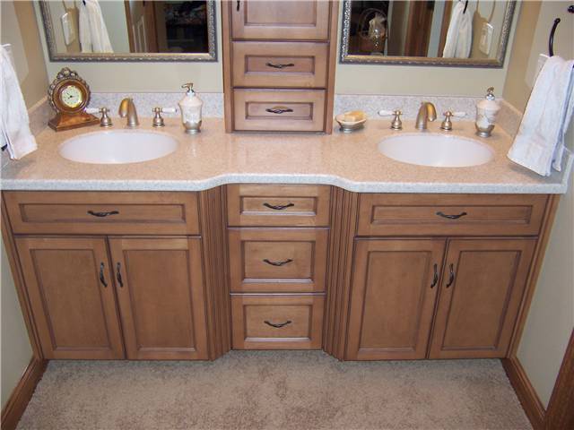 Corian solid surface countertop with Corian undermount sinks